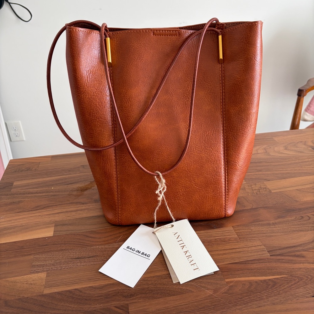 Antik Kraft Faux Leather Tote Bag